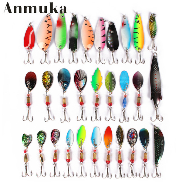 30 pcs Fishing Lures Hard Bait Buzzbait & Spinnerbait Spoons Metal Sinking Fast Sinking Sea Fishing Bait Casting Spinning / Freshwater Fishi