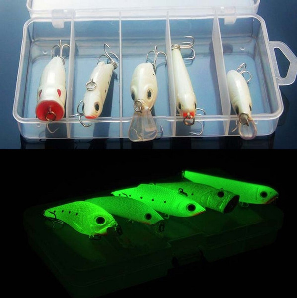 noctilucent winter fishing lure hook luminous minnow popper crank bait metal sequins sea fishing tackle