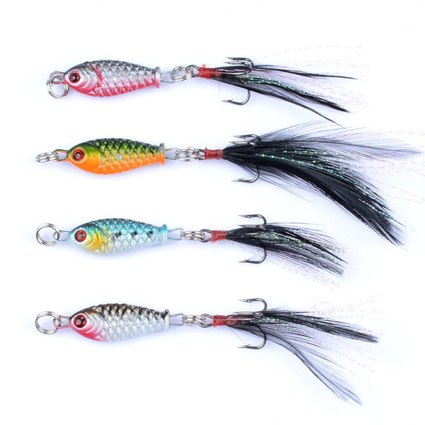 Rompin 10Pcs Fishing Lures Feather Lead Fish 6g VIB winter Wobblers Artificial Fishing Tackle With Hooks All Water Baits Pesca