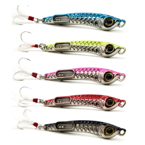 Rompin New design Submarine Jigging Lures Metal Fishing Lures luminous sound Artificial Hard Bait Jig Fishing 10g 15g