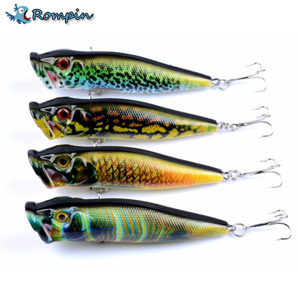 Rompin Colorful 9.5cm/12g Fishing Lures Popper Bass hard plastic Poper wobblers lifelike swim pesca bait Fishing Tackles