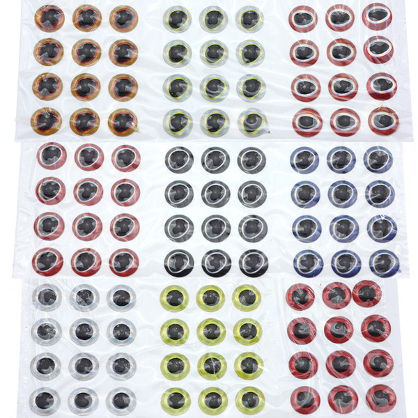 Rompin 183pcs 3D Stick Fishing Eyes For Lure Making Fly Tying Fake Eyes Fishing Lure Diy Red Yellow Blue Black orange 3 4 5 6mm