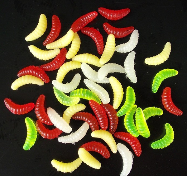 soft Bread worm fishing lures Special bait biomimetic soft worm maggot Worn Fake lure Grub smell mixed color