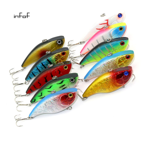 INFOF 100Pcs Winter VIB Fishing Lures 18g/0.635oz 7.5cm/2.95in Hard Bait VIB With Lead Inside Lead Fish Ice Sea Fishing Tackle