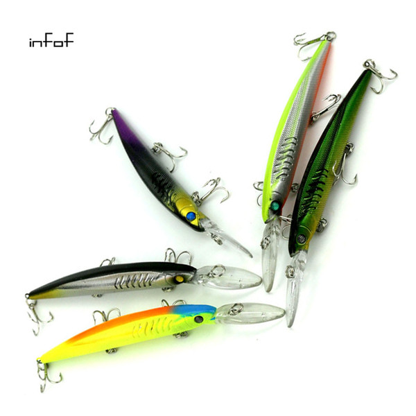 INFOF 5pcs/lot 5.71in/0.447oz Minnow Crankbait Hard Bait Tight Wobble Slow Sinking Jerkbait High Quality ABS Fishing Lure