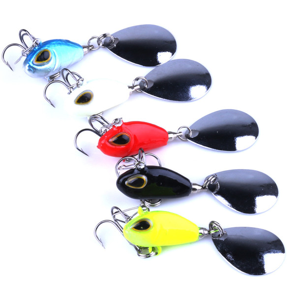 INFOF 5pcs Vibration lures kit fishing vib spinner baits 25 mm 11.5g sinking artificial vibrator bass fishing baits