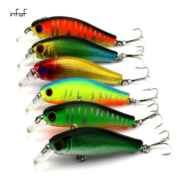 INFOF 10 pieces/lot 8.5cm/3.35in 8.9g/0.314oz Sea Rock Fishing Lures Bass Jig Minnow Baits Crankbait Hook