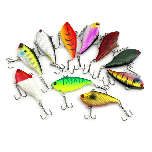 INFOF 10pcs 6CM/10.6G Game VIBE baits VIB fishing lures hard bait fish ice sea fishing tackle swivel jig wobbler lure