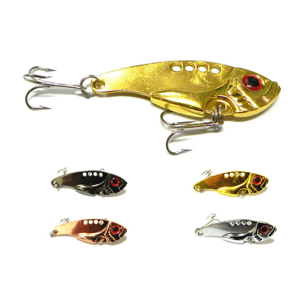 INFOF 8Pcs Metal VIB Lures 5.5cm/11g Vibrations Spoon Lure Fishing Bait Bass VIB Bait Artificial Bait Cicada Lure Vibe Baits