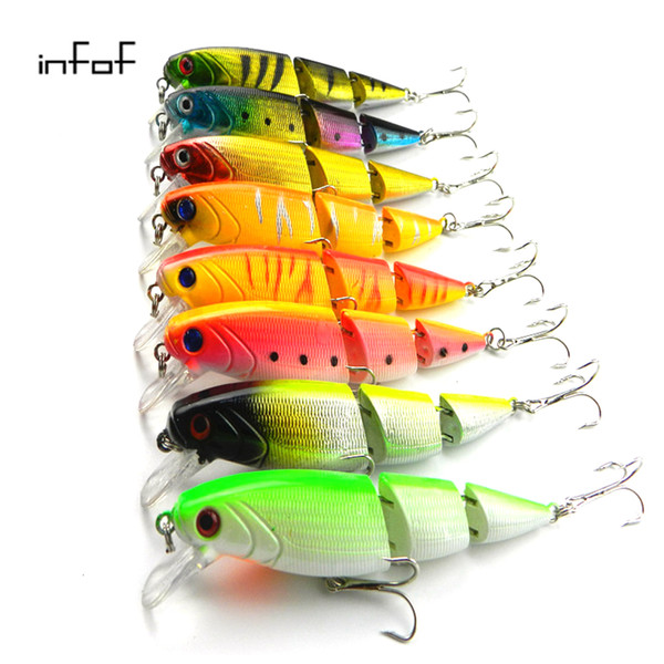 INFOF 8pcs 14g/0.49oz Isca Artificial Jointed lure Fishing Lure Crankbait Hard Fishing Bait Swimbait Pesca Lures for Bass Pike