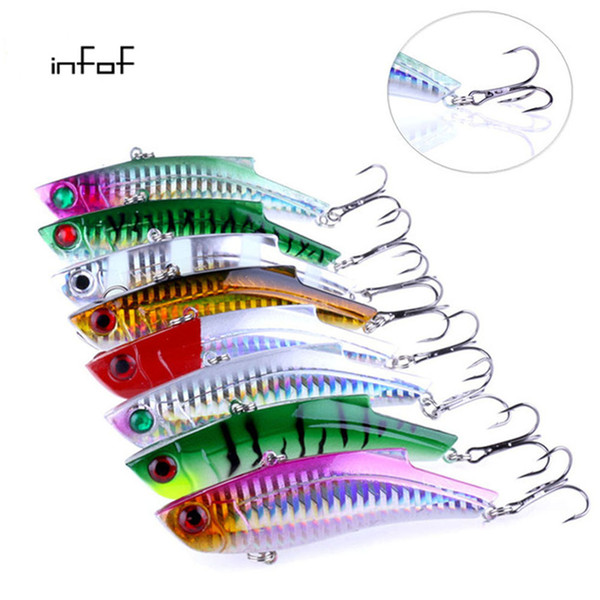 INFOF 5Pcs 9cm/27g Winter Fishing Lures Hard Bait VIB With Lead Inside Lead Fish Ice Sea FishingTackle Swivel Jig Wobbler Lure