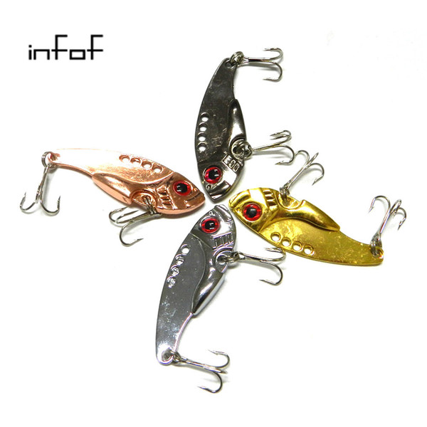 INFOF 100Pcs Metal VIB fishing Lures Vibrations Spoon Lure bass Fishing bait and tackle carp Artificial baits 5.5cm/11g