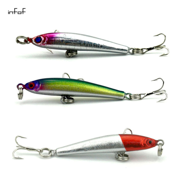 INFOF 5 pieces/lot 4.9cm/3.3g Minnow Fishing Lure Lot Fishing Lures Artificial Hard Fishing Bait Sinking Trout Bait