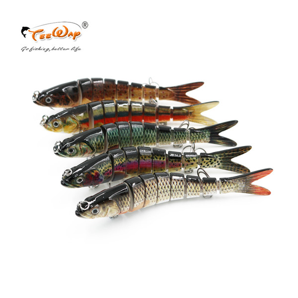 Fishing Wobblers Lifelike Fishing Lure 8 Segment Swimbait Crankbait Hard Bait Slow 30g 14cm With 6# Fishing Hooks