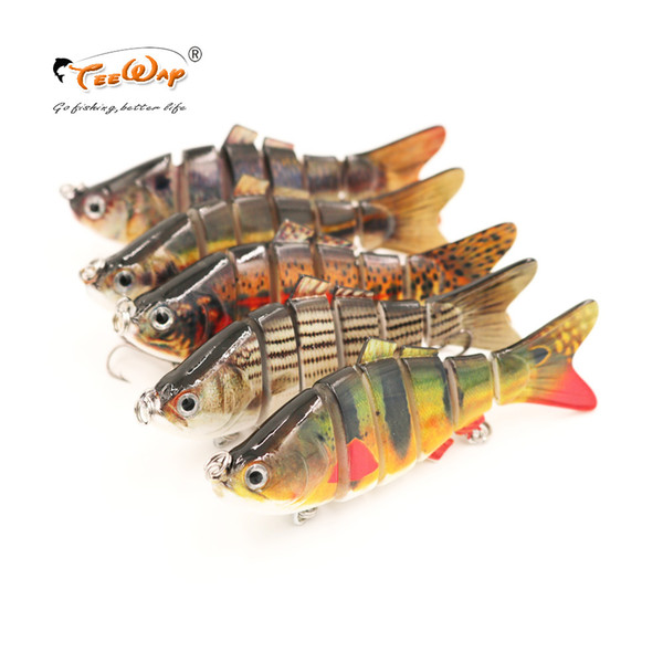 Teeway Fishing Jig Lures 10cm 19g 6 Segments Swimbait Crankbait Fishing Lure Hard Bait with Artificial Hooks Fishing Wobblers