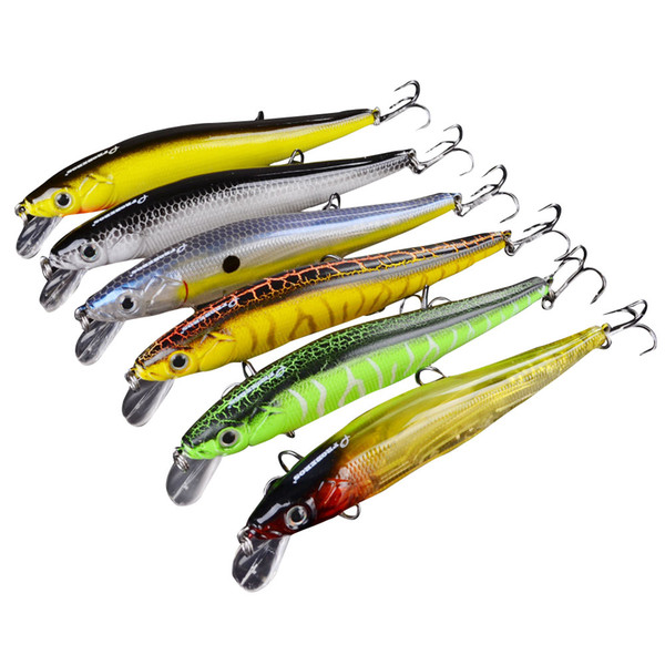 6pcs Design Painting Fishing Lure Minnow Lures 6 color Crankbait F00494