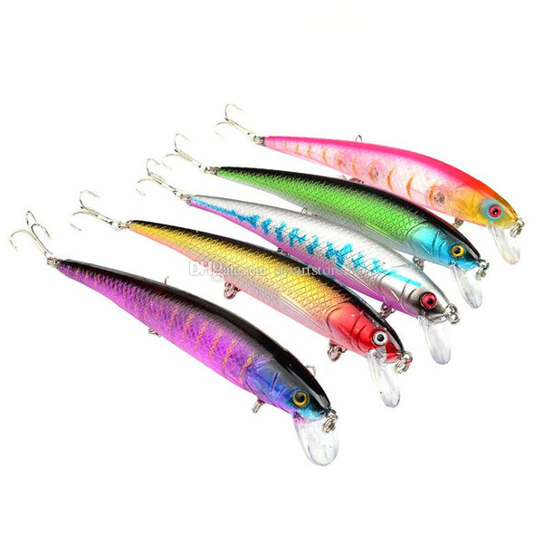 5Pcs Minnow Fishing Lure Crank Bait Hooks Bass Crankbait Tackle 12.5cm/17g F00375 SPDH