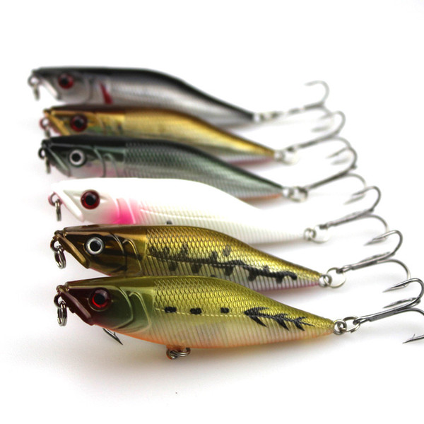 6Pcs Pencil Fishing Lures Plastic Bait Floating Rattles Tackle F00516