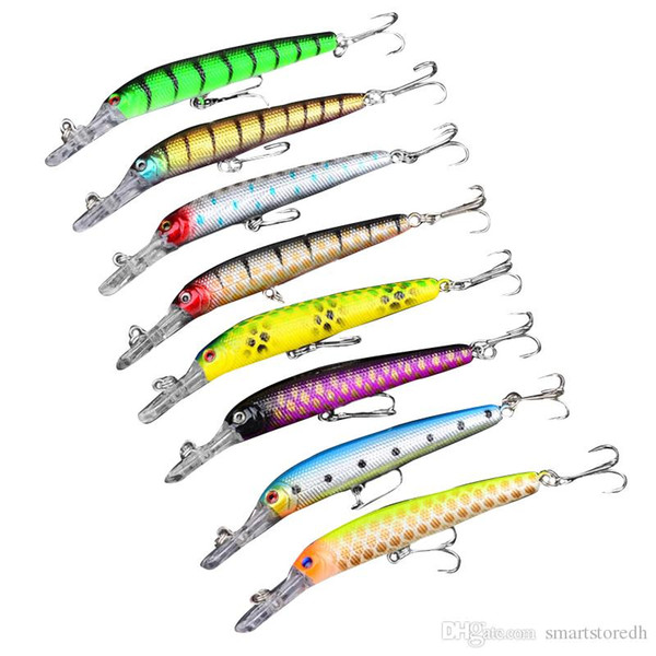 8Pcs Plastic Minnow Fishing Lures Bass CrankBait Tackle 10.1cm 8g F00339 SPDH