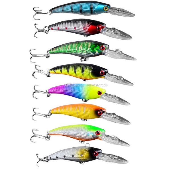 8Pcs Plastic Minnow Fishing Lures Bass CrankBait Tackle 9cm/3.5inch/8.3g F00335 SPDH