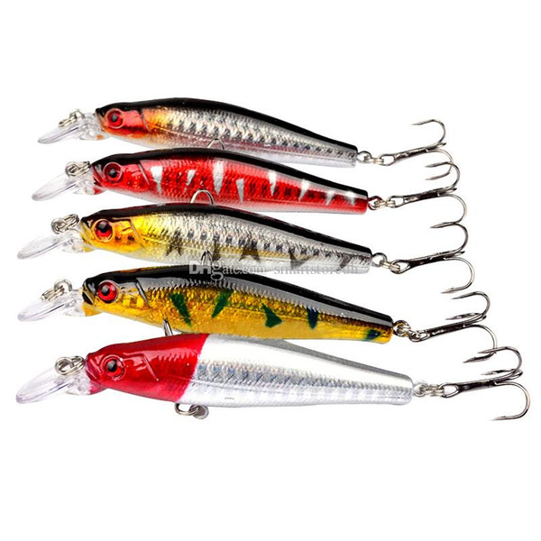 5pcs Jointed Fishing Lures Crank Lure Bait Crankbait Tackle 6# Hooks 9cm F00368 SPDH