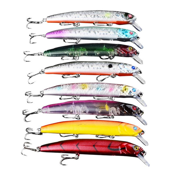 8Pcs Minnow Fishing Lures Crank Crankbait Bright Tackle 5