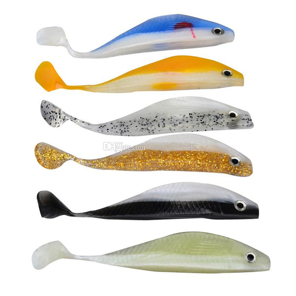 6Pcs Soft Plastic Lures Fishing Lure Soft Bait Tackle Mixed Colors F00353 SPDH