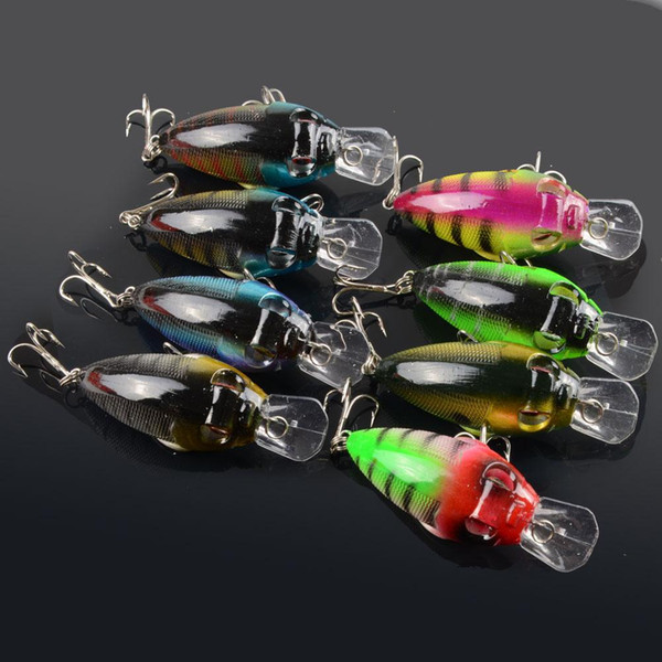 Lot 8pcs Plastic Fishing Lures Bass Crank Bait Crank Bait Tackle 7cm/9.6g F00098 SPDH