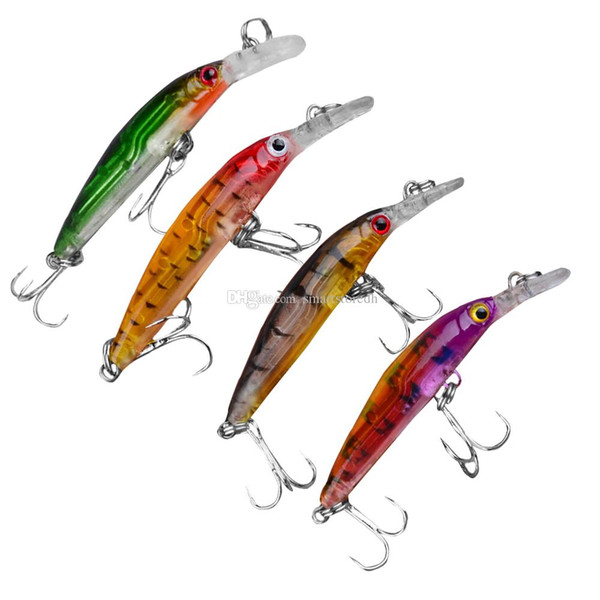 4Pcs Minnow Fishing Lure Crank Bait Hooks Bass Crankbait Tackle 7CM/3.9G F00334 SPDH