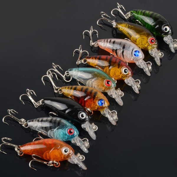 Lot 9pcs Plastic Fishing Lures Bass CrankBait Crank Bait Tackle 4.5cm/4g F00168 SPDH