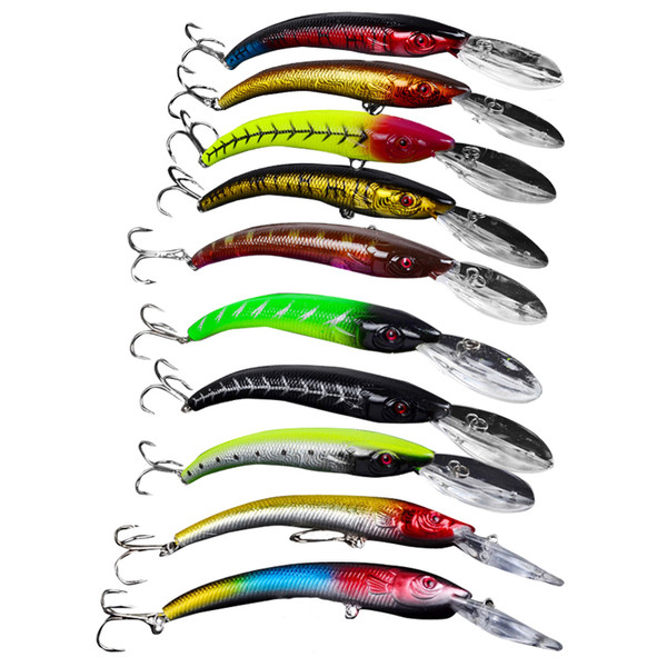 10Pcs Plastic Minnow Fishing Lures Bass CrankBait Tackle 15.5cm 3