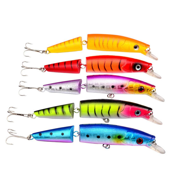 5pcs Jointed Fishing Lures Crank Lure Bait Crankbait Tackle 4# Hooks 14cm F00367 SPDH