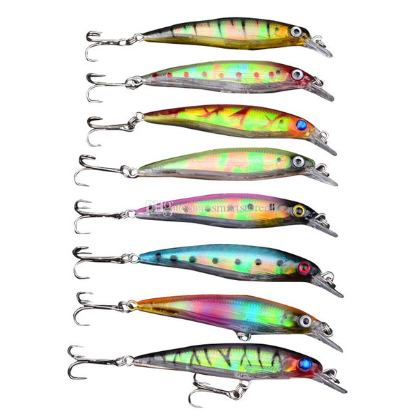 6# 8Pcs Minnow Fishing Lure Crank Bait Hooks Bass Crankbait Tackle 8.2cm/6g F00343 SPDH