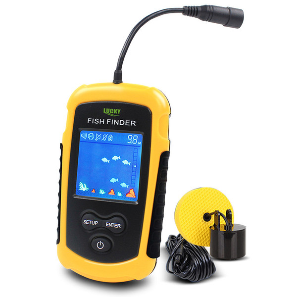 Free Shipping! FFC1108-1 Hot Sale Alarm 100M Portable Sonar LCD Fish Finders Fishing lure Echo Sounder Fishing Finder