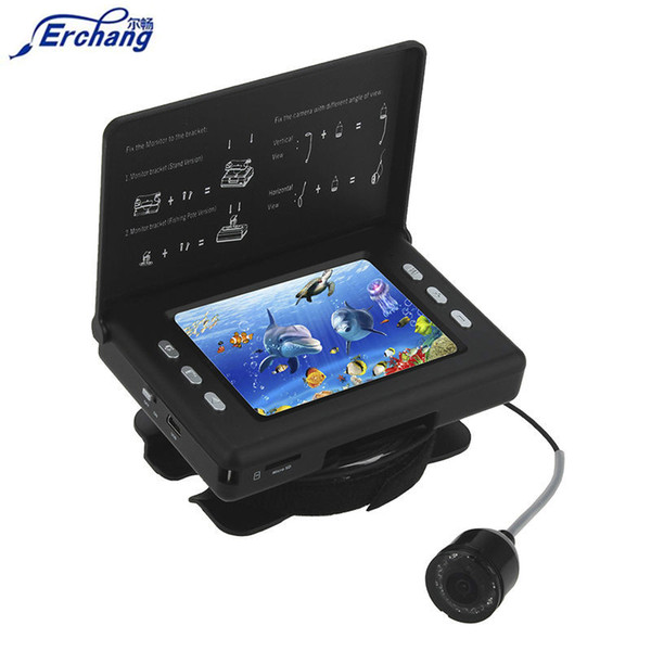 Erchang F7 Infrared LED 320*240 LCD Video Fish Finder 3000mAh Battery 15m Waterproof Fishing Camera On Rod DVR Fishfinder