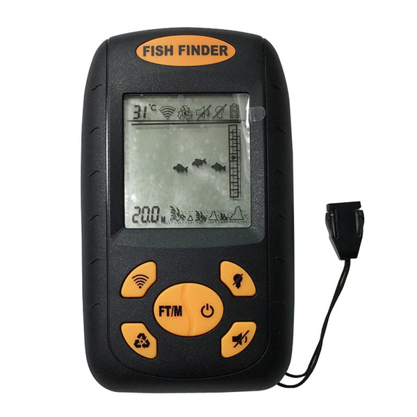 Portable Wired Fish finder Detector Ultrasonography Wired Fishfinder Sonar Radio Sea Contour River Lake Alarm Thermometer Fish Finder