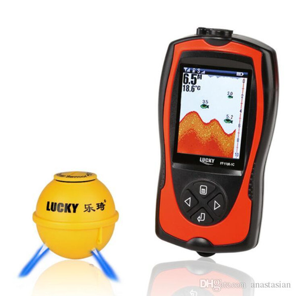 LUCKY FF1108-1CWLA Rechargeable Wireless Remote Sonar Sensor 45M water depth High Definition LCD Fish Finder Fishing finding devices