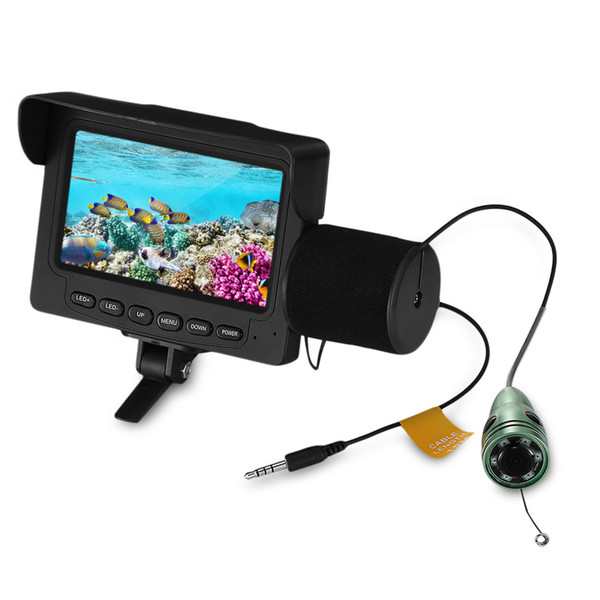 Outlife Fish Finder Underwater LED Night Vision Fishing Camera 15M Cable 1000TVL 4.3 Inch LCD Monitor Fishing Video Camera Kit