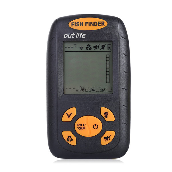 Outlife 100M Portable Sonar LCD Fish Finder Equipment Wireless Alarm Fishing Tackle WIth Englis Manual Deeper Fishfinder