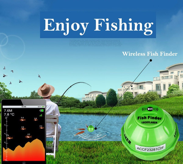 Wireless WIFI Sonar Fishing Finder 50M 130 Feet (45M) Deeper Fish Finder Lithium Battery IOS Android App detector Alarm