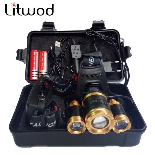 13000LM LED T6 Headlamp Head Lamp lighting Light Flashlight Torch Lantern Fishing+18650 battery+Car USB AC Charger