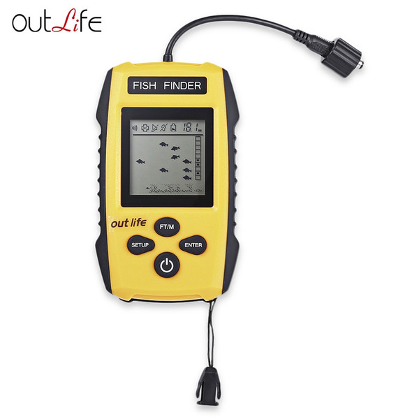 Outlife Brand Fish Finders Alarm 0.7 - 100M 200KHz Portable Sonar LCD Fishing Lure Bait Echo Sounder Carp Fishing Finder