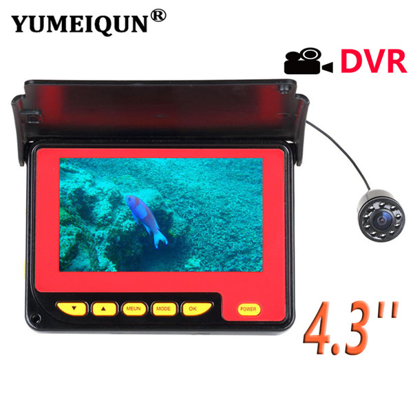 YUMEIQUN 4.3 Inch Underwater Fish Finder Camera 20M 1000TVL Fishing Camera Waterproof 8pcs IR Lamp Video Recording Function