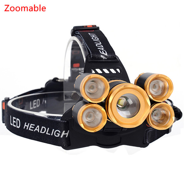 T6+4*XPE led headlamp 18650 Battery USB charger headlight 20000 lumens led head lamp hike emergency light fishing outdoor