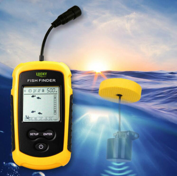 Portable Sonar Alarm Fish Finder Echo Sounder 0.7-100M Transducer Sensor Depth Finder with Russian manual