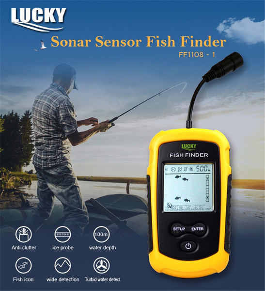 Fish Finder Portable Wireless Sonar Sensor Transducer Detector Fish Finder 100m 200kHz green LED IPX4 Waterproof For Outdoor Fishing