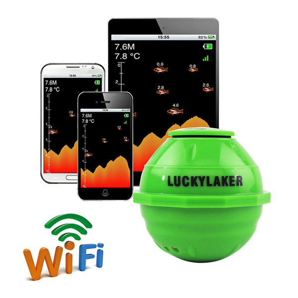 LUCKY WiFi Intelligent Fish Finder Underwater Sonar without Magnifier Fishfinder Best Deeper Echo Sounder Bite Alarm for Depth Fishing