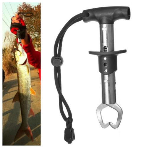 Equipment Accessory Stainless Steel Lip Grip Grabber Fish Gripper Fishing Gadgets Tool Black Fish Grip for Fishing