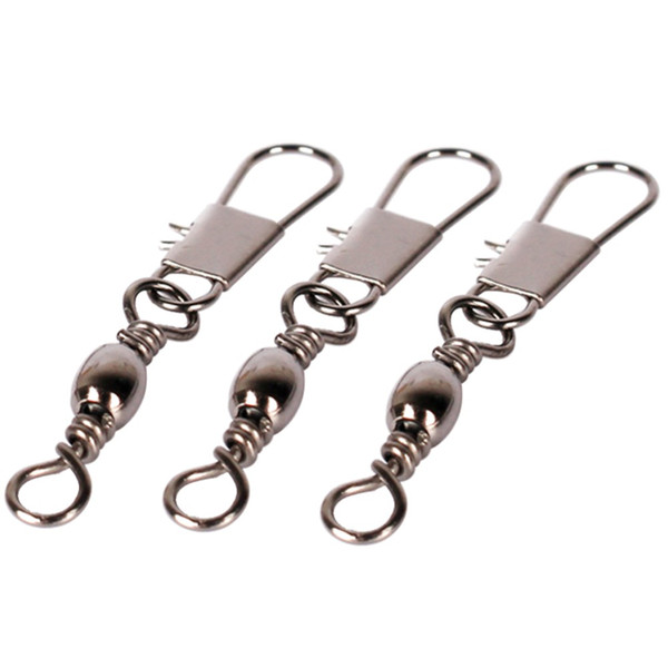 Fish 100PCS/Lot Fishing Connector Pin Bearing Rolling Swivel Stainless Steel with Snap Fishhook Lure Tackle Accessorie