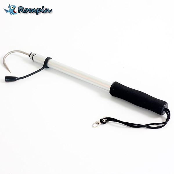 Rompin Portable Telescopic Fish Gaff Stainless Fishing Spear/Hook Fish Tackle Sea Tool Tackle accessory tool 60cm 90cm